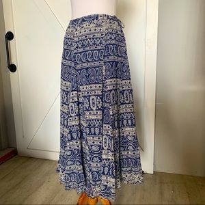Blue & white floral maxi Skirt